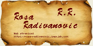 Rosa Radivanović vizit kartica